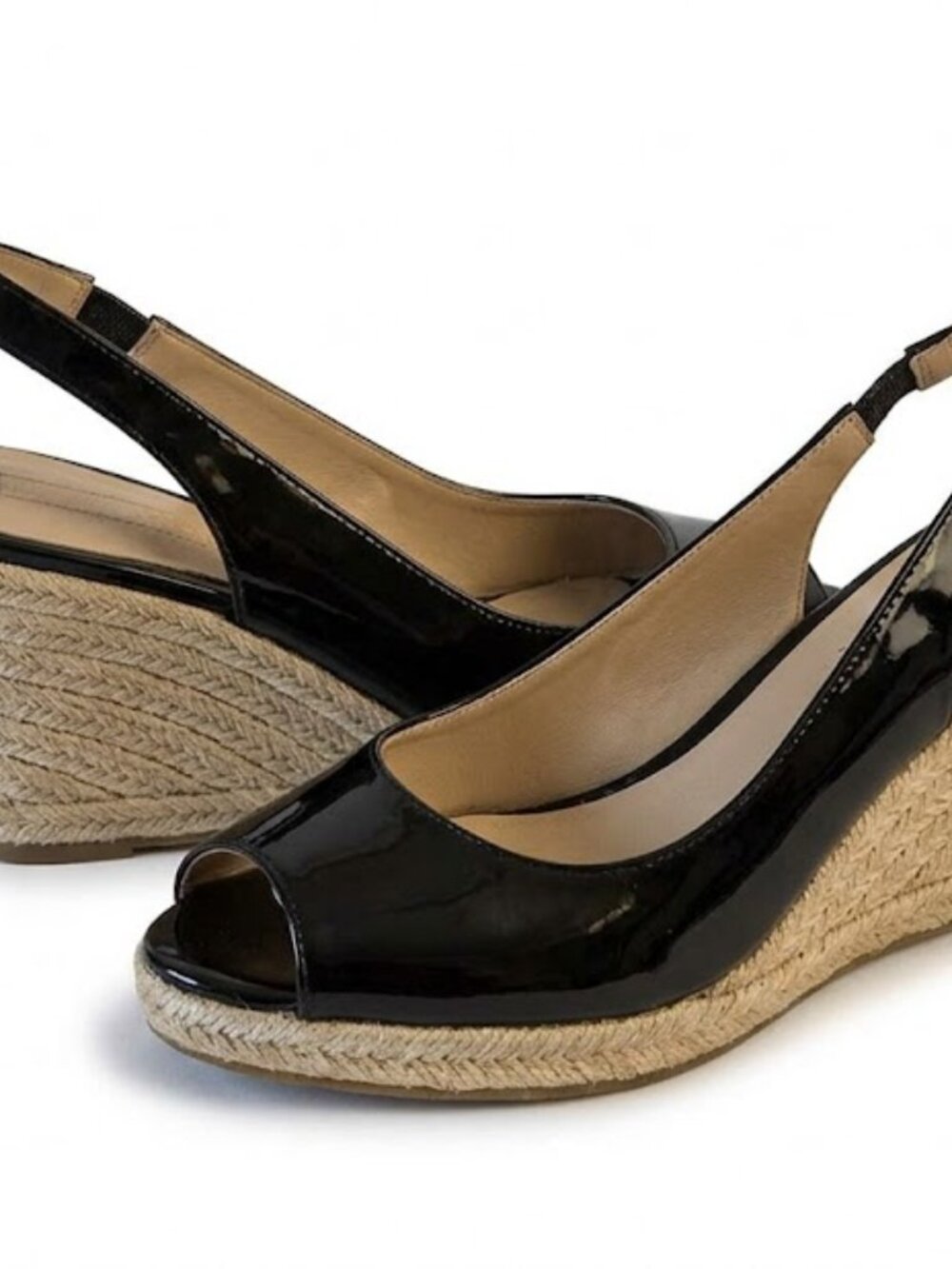 Antonio Melani Black and Cream Wedge Shoes (Size 7) - Picture 3 of 8
